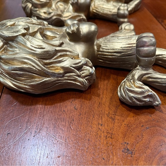 Vintage 1970 Universal Statuary Corp Gold Lion Wall Plaques - Picture 8 of 13